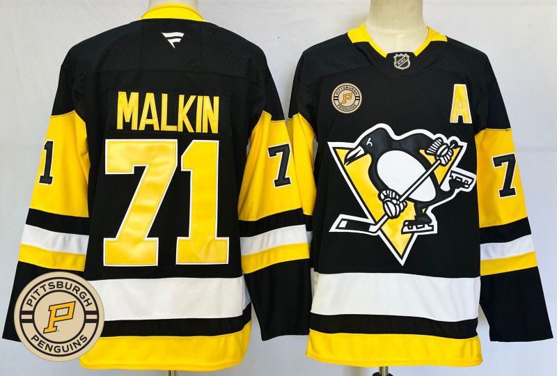 Men Pittsburgh Penguins #71 Malkin Black Fanatics 2025 NHL Jersey style 5->pittsburgh penguins->NHL Jersey